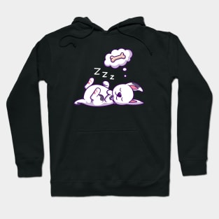 Cute Dalmatian Dog Sleeping And Dream Bone Cartoon Hoodie